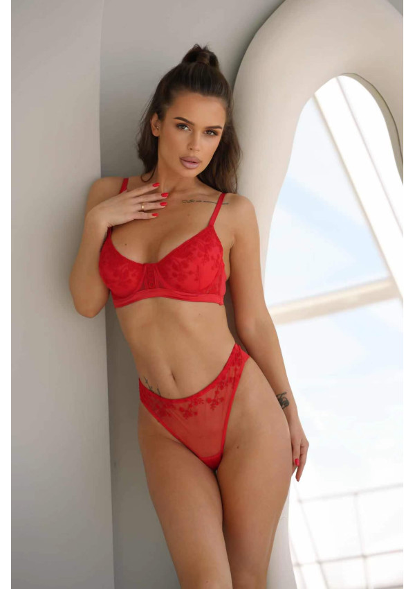 Seksīgs apakšveļas komplekts "Julia red". Luksusa apakšveļa
