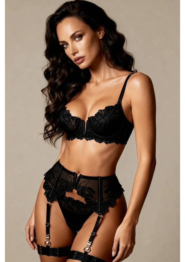 Apatinio trikotažo komplektas Heart black